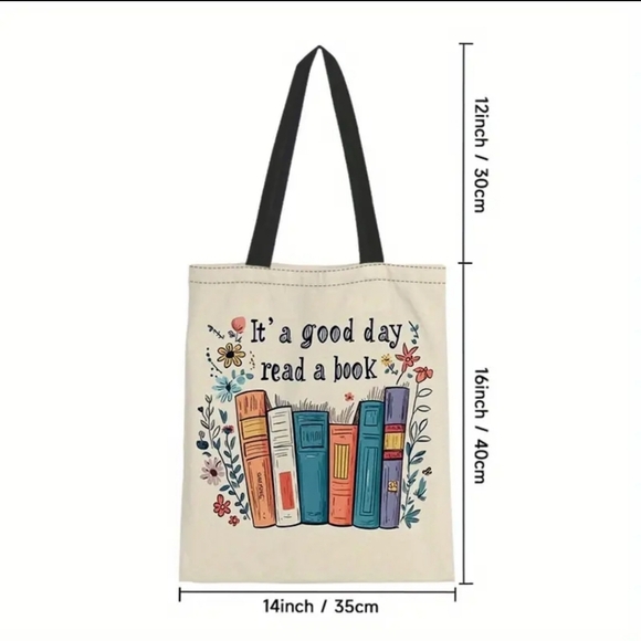 New! "Good Day to Read" Tote Bag: Your Everyday Carry-All! - Picture 3 of 8